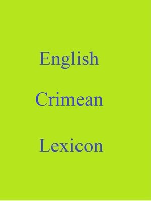 cover image of English Crimean Lexicon